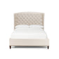 Carson beige upholstered bed front view