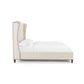 Carson beige upholstered bed side view